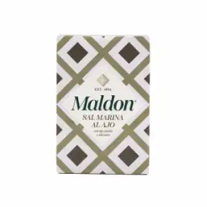 Sal marina al ajo Maldon 100 g.